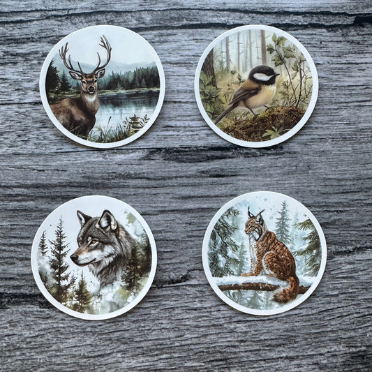 Circle nature stickers