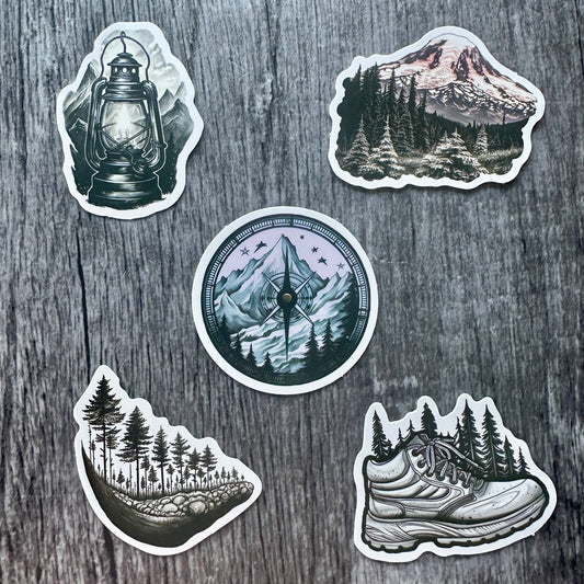 B&W Hiker stickers
